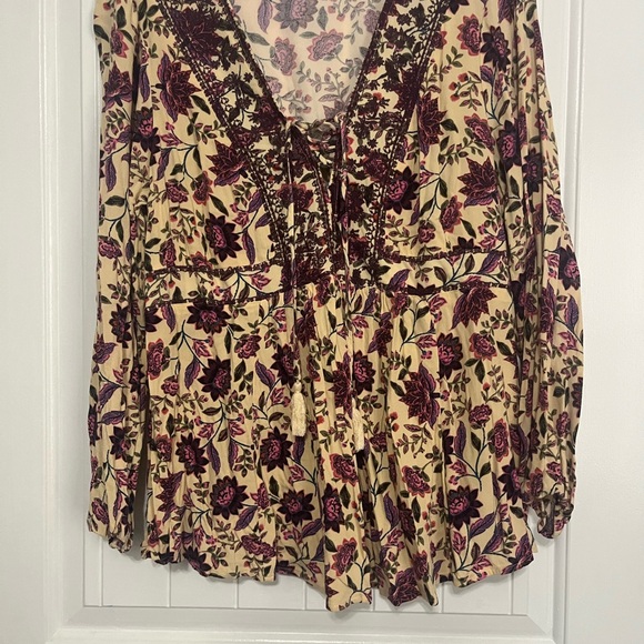 torrid Tops - Torrid Cream Long Sleeve Tie Front Blouse